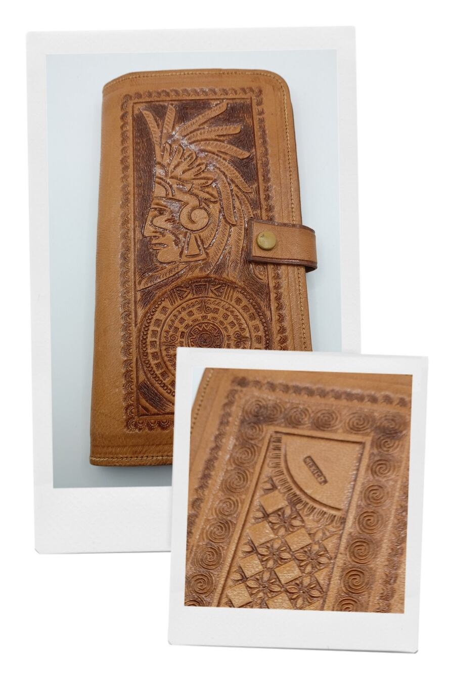 Vintage Hand-Tooled Leather Wallet – Made in Mexico